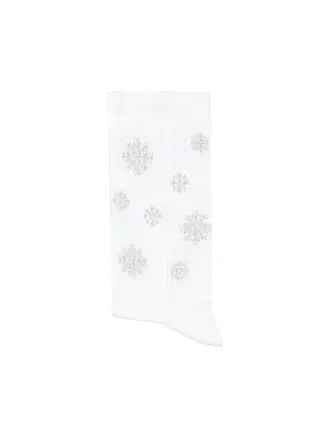 OOLEY | Socken Socken ICON XMAS glitter love gold | weiss